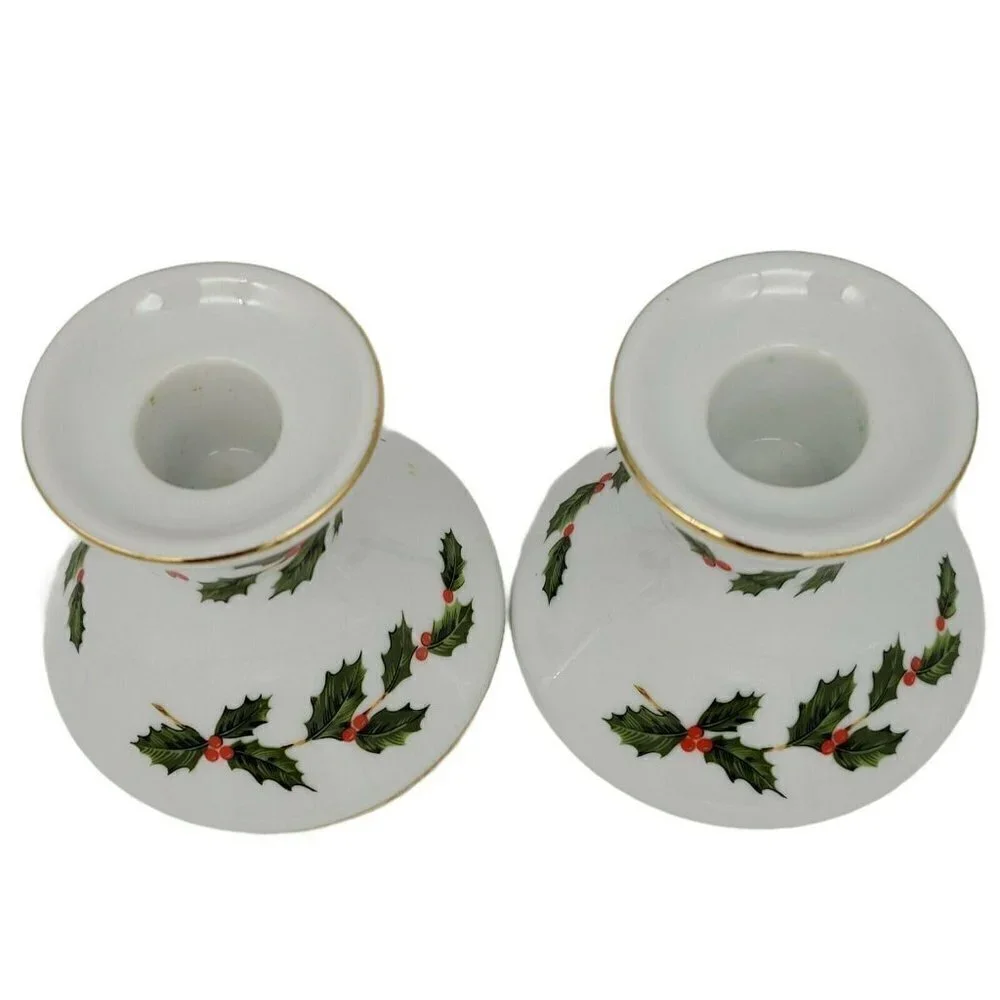Vintage Lefton Taper Candlestick Holders Pair